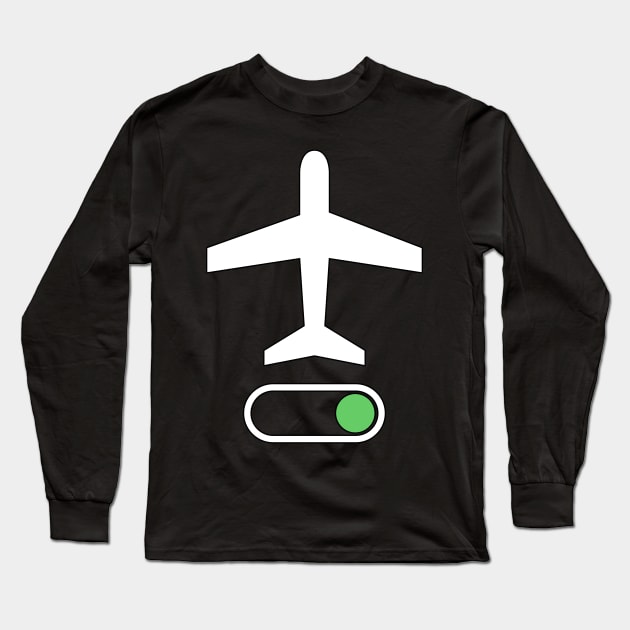 Airplane Mode On Vacation Summer Aviator Travel Long Sleeve T-Shirt by threefngrs